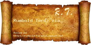 Rumbold Terézia névjegykártya